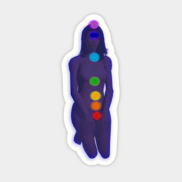 Chakra Mediation-Blue Sticker by m2inspiration